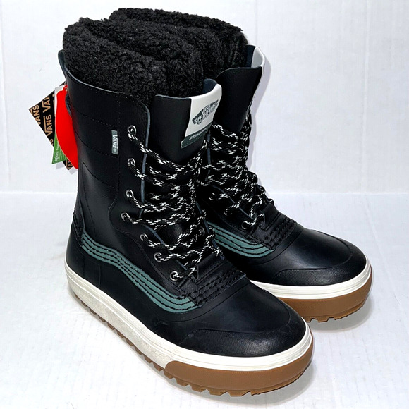 Vans Standard Snow MTE Boots Black Duck Green Snow Boots Men’s Size 8 Leather - Picture 2 of 16
